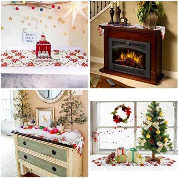 Table Runner Red Table Linens for Christmas Decorations, 15 x 70 Inch - Picture 7 of 7